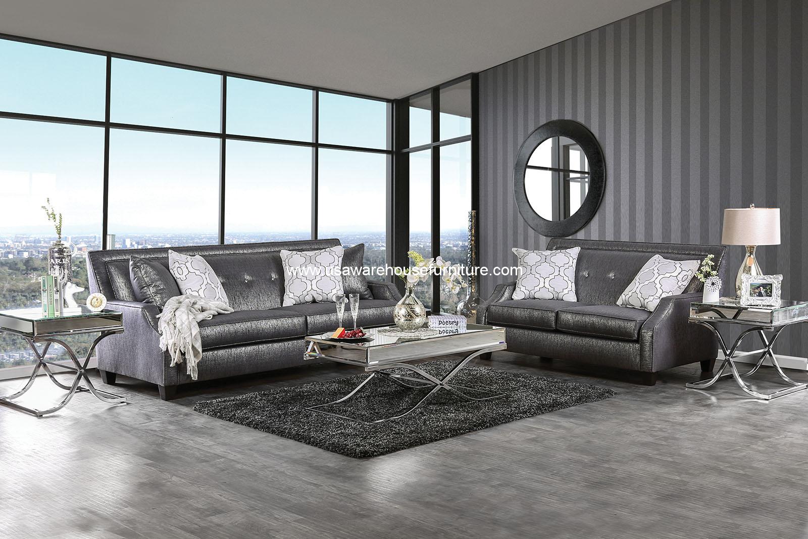 Black fabric sofa deals set