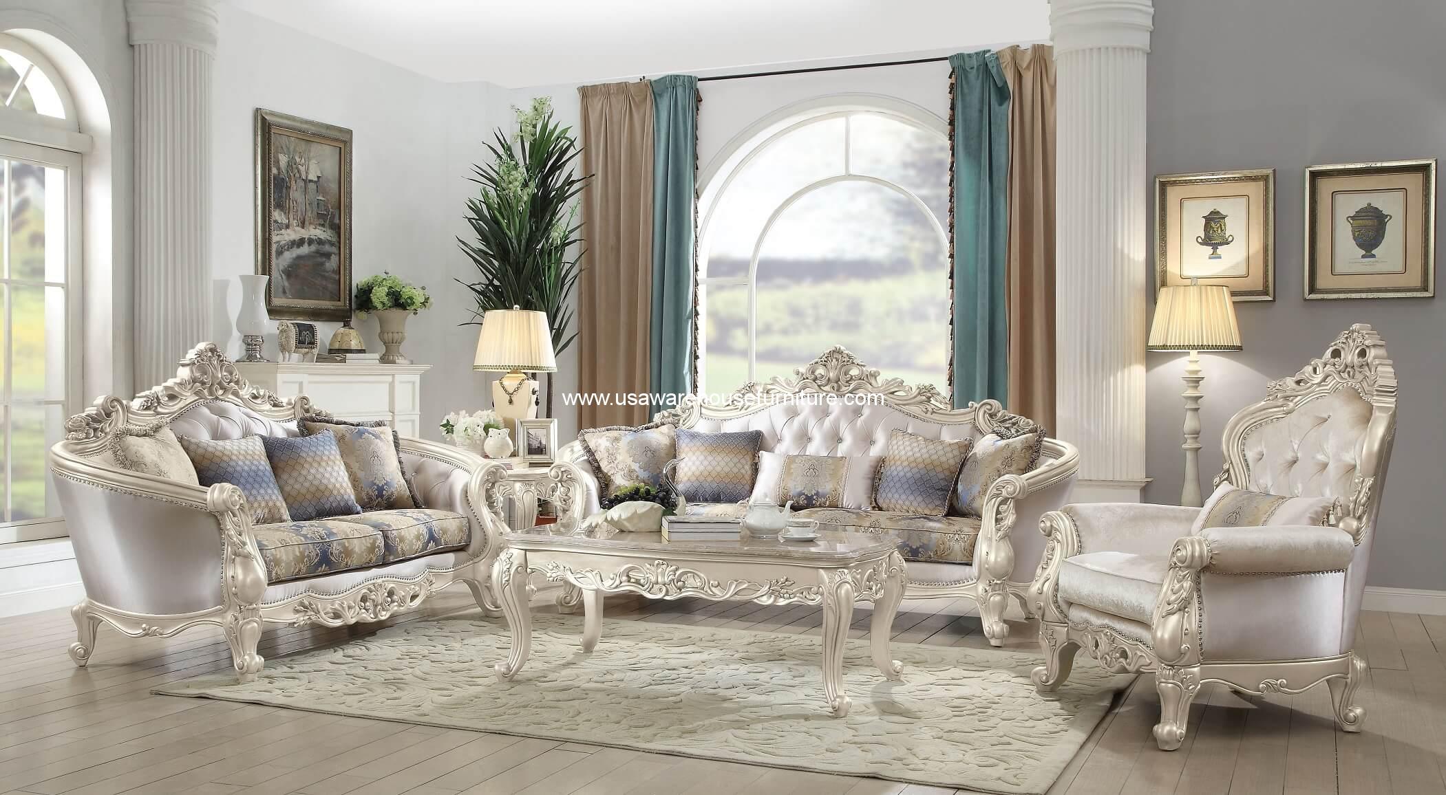 white vintage living room furniture