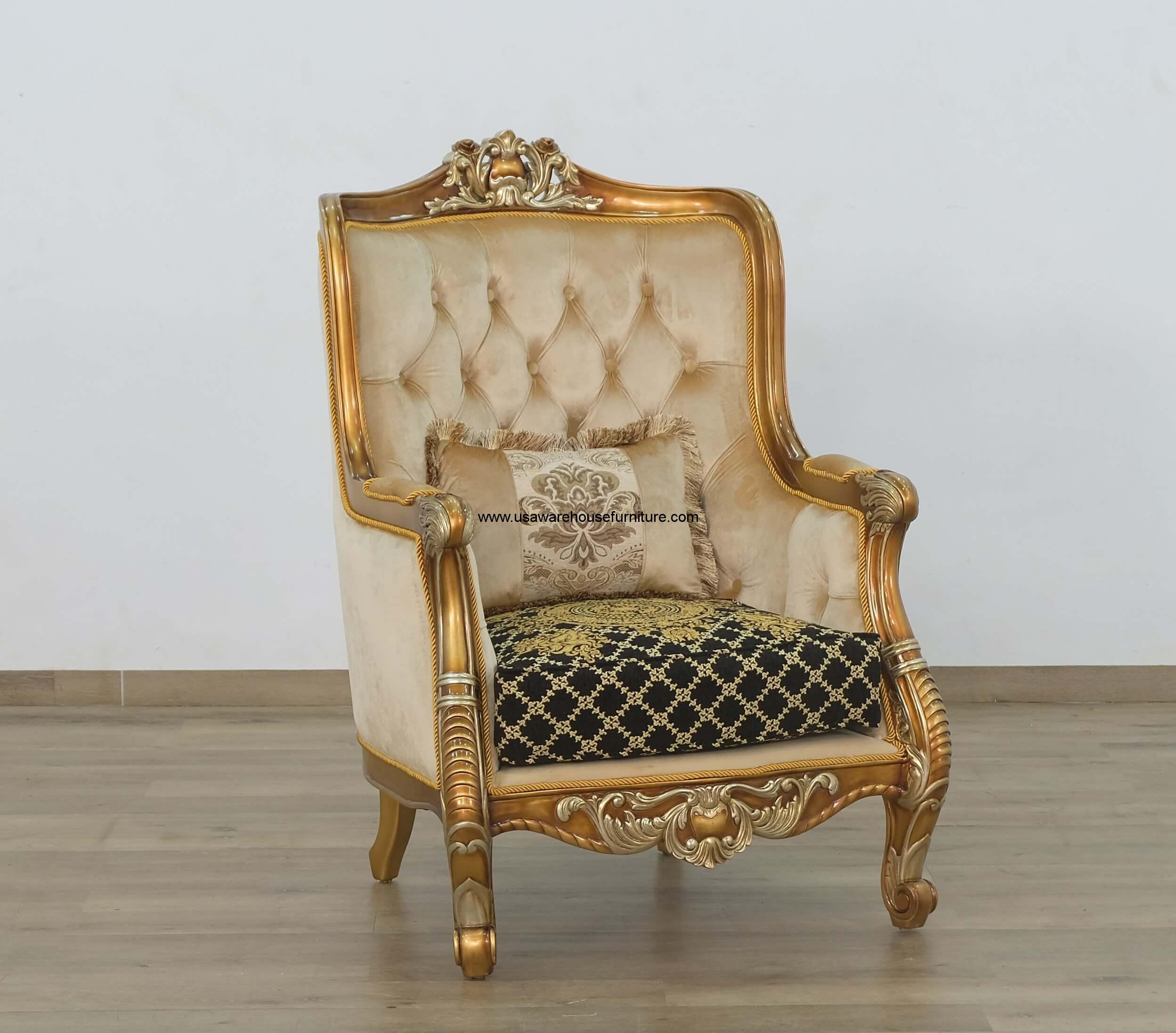 Black gold accent chair